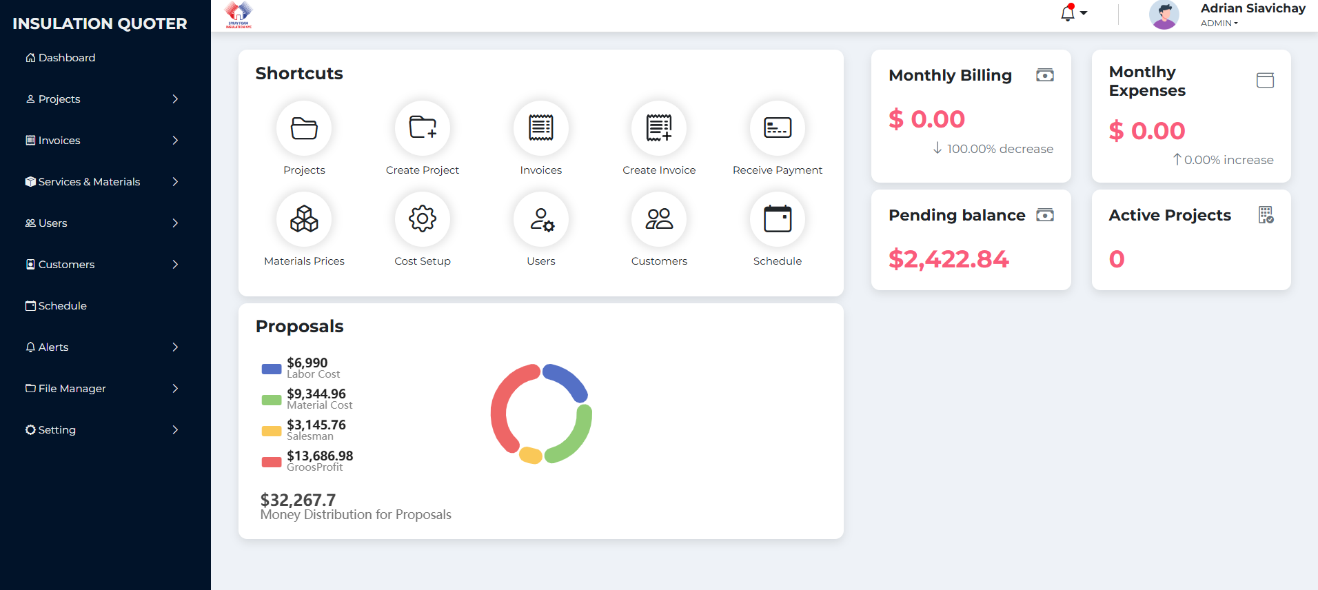 InsulationQuoter Software Web